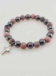 Bracelet en Pierres Naturelles - Hématite & Rhodonite