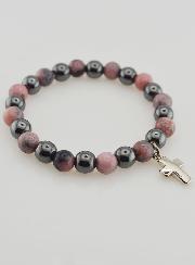 Bracelet en Pierres Naturelles - Hématite & Rhodonite