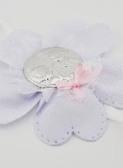 Cadeau de Baptême - Médaille de Berceau Fleur - Ange Gardien