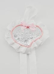 Cadeau de Baptême - Médaille de Berceau Coeur & Ange Gardien