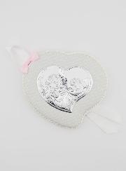 Cadeau de Baptême Fille - Médaille de Berceau Cuir - Ange Lanterne