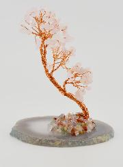 Arbre de Vie sur Agate - Quartz Rose