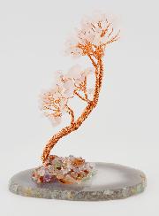 Arbre de Vie sur Agate - Quartz Rose