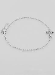 Bracelet Religieux en Argent & Croix Strass
