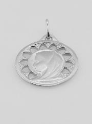 Médaille Vierge Marie Ajourée Argent 925 - 20mm