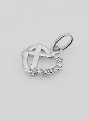 Pendentif Coeur & Croix en Argent