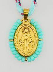 Collier Cordon Miraculeuse & Perles Vertes