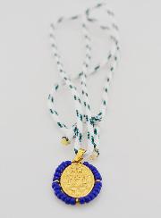 Collier Cordon Miraculeuse & Perles Bleues