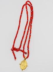 Médaille Miraculeuse Perles Blanches & Cordon