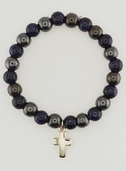 Bracelet Pierres Naturelles - Hématite & Soleil Bleu