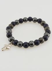 Bracelet Pierres Naturelles - Hématite & Soleil Bleu