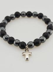 Bracelet Pierres Naturelles - Hématite & Obsidienne Dorée