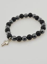 Bracelet Pierres Naturelles - Hématite & Obsidienne Dorée