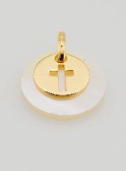 Médaille Jeton Plaqué Or & Nacre - Croix
