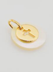 Médaille Jeton Plaqué Or & Nacre - Croix