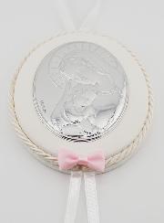 Cadeau de Baptême Fille - Médaille de Berceau Vierge à l'Enfant