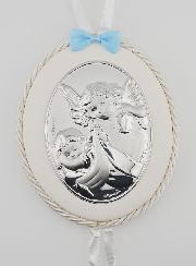 Cadeau de Baptême Garçon - Médaille de Berceau Ange Lanterne