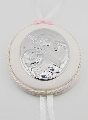 Cadeau de Baptême Fille - Médaille de Berceau Ange Lanterne