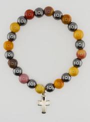 Bracelet Religieux avec Croix - Hématite & Mokaïte