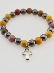 Bracelet Religieux avec Croix - Hématite & Mokaïte