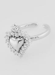 Bague Ex Voto Ajustable Laiton Argenté & Strass