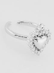 Bague Ex Voto Ajustable Laiton Argenté & Strass