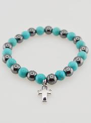 Bracelet en Pierres Naturelles - Hématite & Turquoise