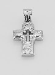 Pendentif Croix Ajourée en Inox -  25mm
