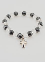 Bracelet en Pierres Naturelles Hématite & Cristal de Roche