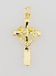 Pendentif Croix Coeur Enlacé - 25mm
