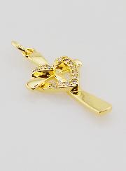 Pendentif Croix Coeur Enlacé - 25mm