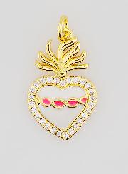 Pendentif Ex-Voto en Laiton Doré & Émail - 20mm