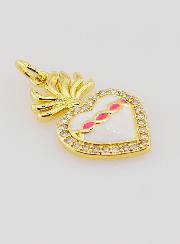 Pendentif Ex-Voto en Laiton Doré & Émail - 20mm