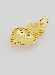 Pendentif Ex-Voto en Laiton Doré & Émail - 20mm