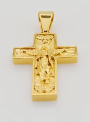 Croix du Pèlerin en Inox Doré - 35mm