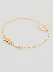 Bracelet Médaille Miraculeuse - Plaqué Or & Émail Blanc