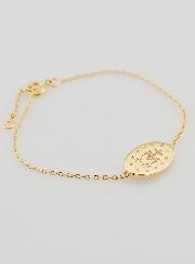 Bracelet Médaille Miraculeuse - Plaqué Or & Émail Blanc