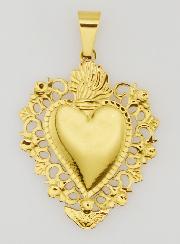 Grand Pendentif Ex Voto en Inox Doré - 37mm