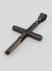 Pendentif Croix Torsadée en Inox Noir - 45mm