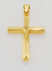 Pendentif Croix Torsadée en Inox Doré - 45mm
