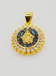 Médaille Vierge Miraculeuse Noir Irisé - 17mm