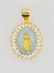 Médaille Vierge Miraculeuse Bleu - 17mm