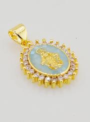 Médaille Vierge Miraculeuse Bleu - 17mm