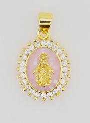 Médaille Vierge Miraculeuse Rose - 17mm