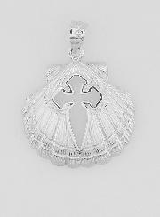 Médaille Coquille & Croix de Saint Jacques - 18mm