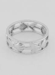 Bague Argent Ajourée Coquille & Ancre - T56