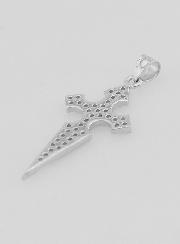 Croix de Saint Jacques Argent et Zircons - 20mm