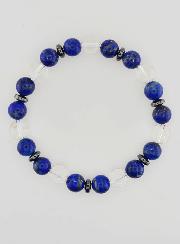 Bracelet Cristal de Roche et Lapis Lazuli AA - 8mm
