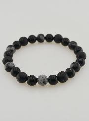 Bracelet Obsidienne, Onyx Noir & Pierre de Lave