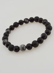 Bracelet Obsidienne, Onyx Noir & Pierre de Lave